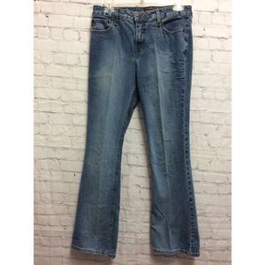 Lei Life Energy Intelligence Womens Pants Stretch Boot Cut Mid Rise Denim Blue 9